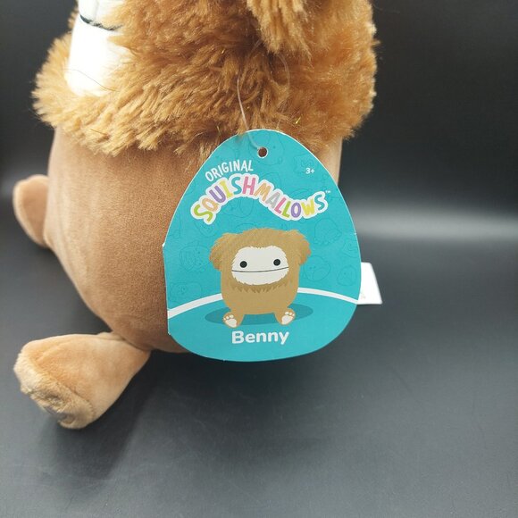NWT 10" Squishmallow Kellytoy Plush BENNY Bigfoot Yeti Brown SOFT Glitter Hair - Picture 5 of 6
